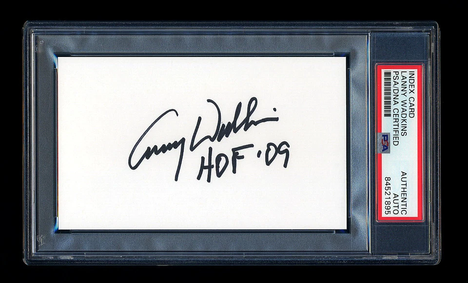 LANNY WADKINS SIGNED MINT INDEX CARD PSA/DNA AUTOGRAPH PGA CHAMPIONSHIP WINNER  - Image 1 of 1