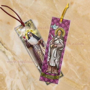 Heilige Teresa von Avila, Schutzpatronin der Krankheit KLAR Durchsichtig & Zitat Lesezeichen - Bild 1 von 8