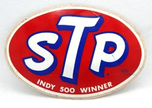 Vintage Original STP Sticker Decal Sticker 4.5" Wide " Indy 500 Winner " - Picture 1 of 5