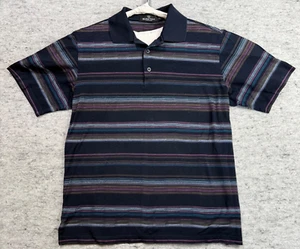 Bugatchi Uomo Polo Shirt Mens Medium Multicolor Geometric Purple Gray White - Picture 1 of 9