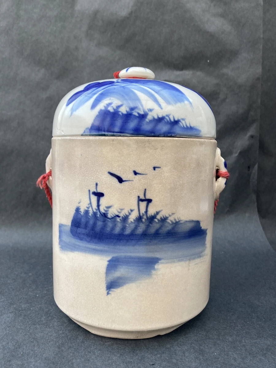 茶缶、家庭用、民国古物、一品堂製造、陶磁器 茶缶、家庭用、民国古物、一品堂製造、陶磁器 蓝色1900-1940 年中国茶叶