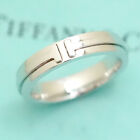 Tiffany & Co. Narrow T TWO Ring size US7.25 18k White Gold 750 Auth w/Box