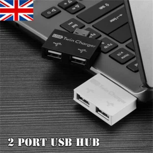 USB Double Adapter 2 Port for Laptop Hub Adapter 2.0 Male Twin Dual USB Adapter. - Picture 1 of 13