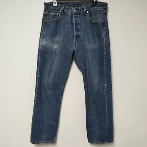 Jeans denim vintage anni 90 Levis 501 XX made in USA taglia 36 x 32 bottoni Fly 501XX - Foto 1 di 18