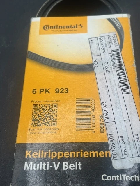 Cinturón acanalado Continental Contitech 6PK923 V Mazda RX-7 envío gratuito Foto 1 de 1
