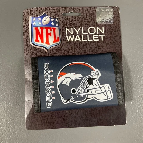 Denver Broncos NFL Football Nylon Wallet Team Logo Sports Navy Blue White Orange Cover