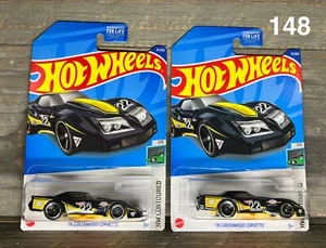 2 FOR 1! Hot Wheels '76 Greenwood Corvette Lot Black Yellow xploraf 148 - Picture 1 of 3