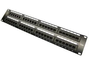 NEW CAT5e 48 Port Patch Panel RJ45 110 UL Network Ethernet 19" Rack Mount 2U 2RU - Afbeelding 1 van 1