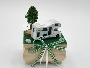 Geldgeschenk Wohnmobil Kiste Baum Camping Geburtstag Urlaub Weihnachten - Bild 1 von 3