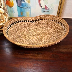 Schöne einzigartige Vintage Korb flache Schmuckschale Cottagecore Boho Deko - Bild 1 von 8