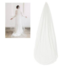 White Lace Cathedral Bridal Veil with Comb - Long Wedding Veil for Women