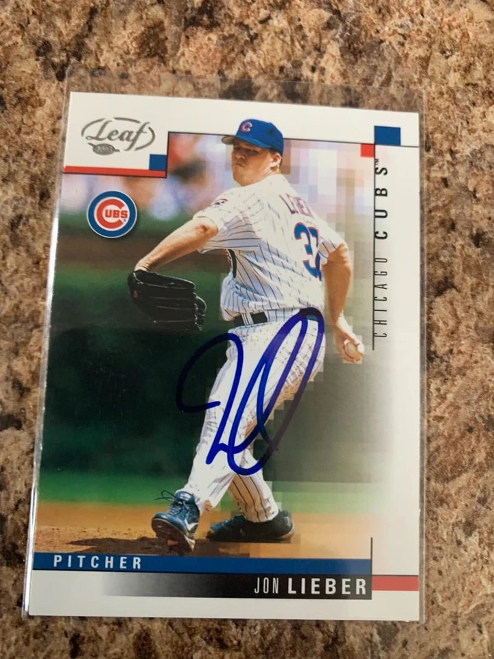 Jon Lieber Signed 2001 Leaf Auto Chicago Cubs # 142 - Image 1 of 1