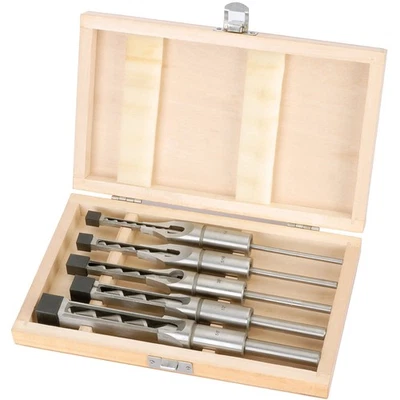 Draper Hollow Square Mortice Chisel and Bit Set 5 Piece Finely Ground 40406 - Image 1 of 4