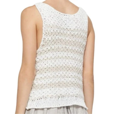 Rag & Bone Women’s Size L White Tan Knit Lizette Striped Loose Sweater Tank Top - Image 1 of 4