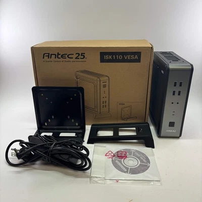 Antec25 ISK110 VESA Ultra Slim Mini ITX PC Computer Case With Power Adapter - Image 1 of 4
