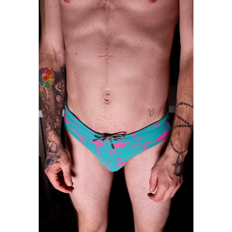 Calzoncillo de natación Mr. Turk Flamingo Biondi - Talla S Foto 1 de 3