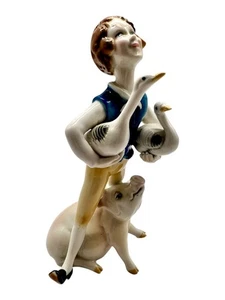 Figura de porcelana Ens Hans im Lucky cuento de hadas Wilhelm Busch colección de porcelana... - Imagen 1 de 5