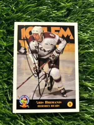 1993-1994 Classic Pro Hockey 138 ARIS BRIMANIS  HERSHEY BEARS AHL Auto Card H8 - Image 1 of 2