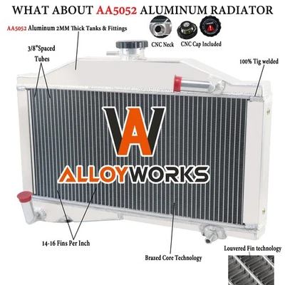 Radiador de alumínio 2 núcleos compatível com 1955-1971 Morris Minor 1000 948 1098 perfeito estado - Imagem 1 de 4