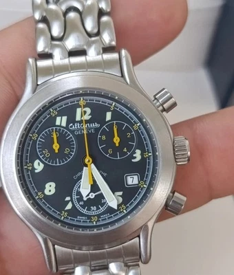 Orologio Altanus Geneve Swiss Made Cronografo Vintage Acciaio - Immagine 1 di 4