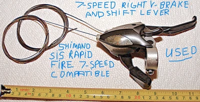 Palanca de cambio derecha/freno V Shimano ST-EF50-7R usada, 7 velocidades, con cables usados Foto 1 de 4
