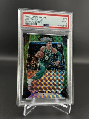2017-18 Panini Prizm Mosaic - Rookie Jayson Tatum #20 Green (RC) Mint PSA 9 - Image 1 of 2