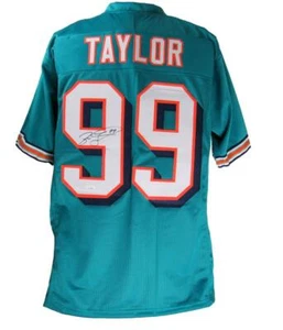 Jason Taylor HOF Signed/Auto Miami Dolphins Custom Football Jersey JSA 166135 - Picture 1 of 5
