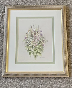 Vintage framed delicate water colour painting of Wild Flowers by W T Jeynes - Picture 1 of 5