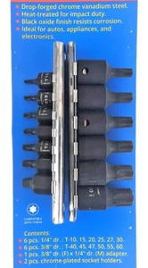 15 Pc 1/4" & 3/8" Drive Impact Star Bits TORX. SET - Picture 1 of 4