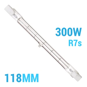 118mm Double Ended 300W T3 120V Clear Bulb Recessed SC R7s Base 2900K Warm White - Picture 1 of 3
