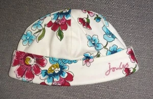 New Joules Floral/Striped Baby Girl's Reversible Hat 0-3 M - Picture 1 of 5