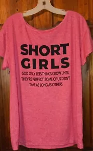 *SHORT GIRLS' Ladies T-shirt short sleeve size:L color:salmon NEW FREE SHIPPING - Picture 1 of 4