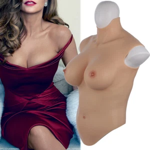 7th Generation Plus Large Size Half Bodysuit Silicone Breast Forms Crossdresser - Picture 1 of 11