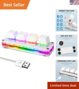 Compact 4-Key RGB LED Mechanical Keyboard with Custom Macros - Gaming Edition - Picture 1 of 9