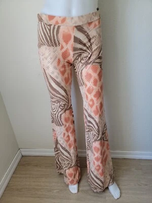 Roccobarocco Pull On Flare Leg Pants Sequin  Zebra Safari Sequin IT 44 US 10 - Image 1 of 4