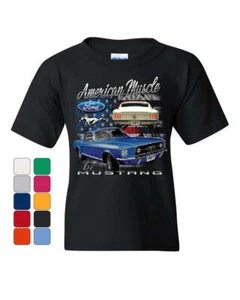 Ford Mustang Shelby 1967 GT Youth T-Shirt American Made Muscle Cars Kids Tee - Picture 1 of 8