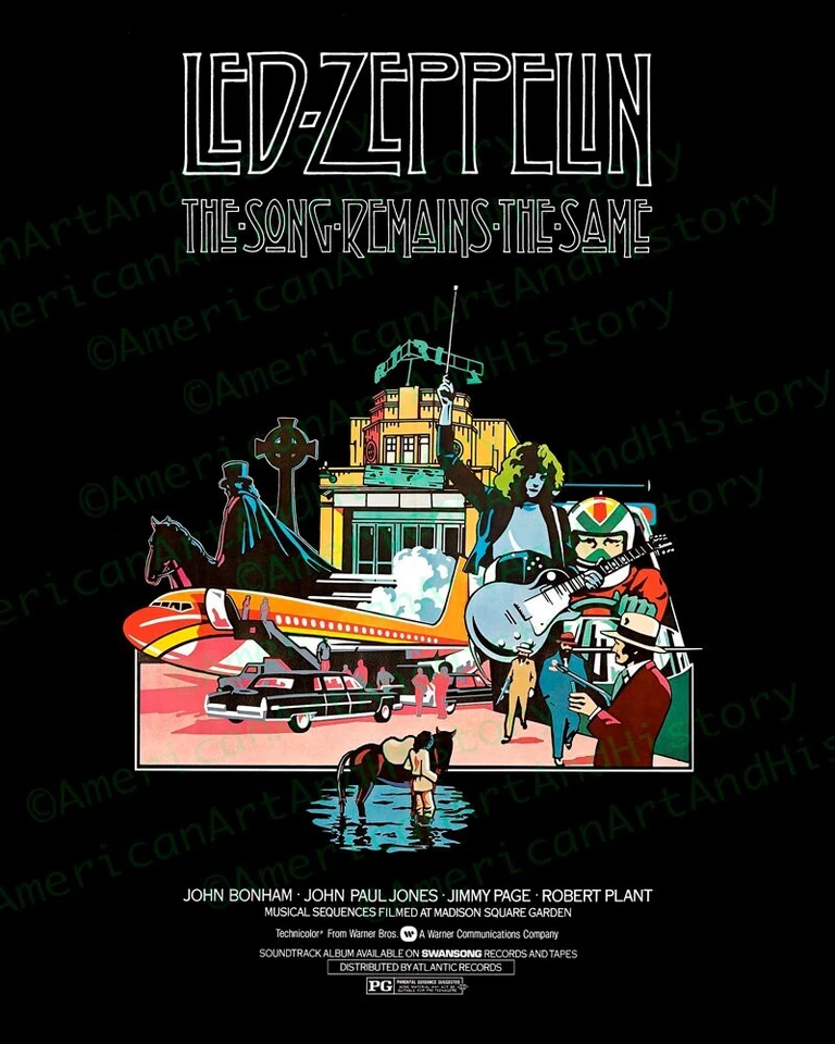 Led Zeppelin The Song Remains the Same Movie Poster Large Photo Print Plant Page - Image 1 of 1