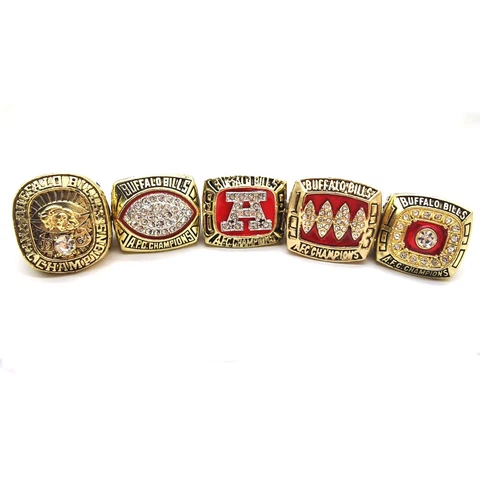 Collection 5Pcs : 1964-1990-1991-1993-1994 Buffalo Bills AFC Championship Ring Cover