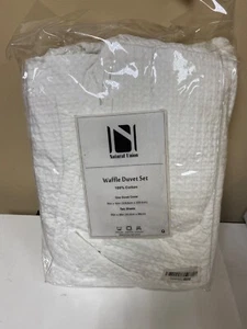Home NWOT "Natural Union" Waffle Duvet Set 100% cotton ( c below for size) - Picture 1 of 1