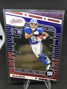 2024 PANINI ABSOLUTE MALIK NABERS RC SP RED WHITE BLUE FOIL ROOKIE #100 GIANTS - Picture 1 of 2