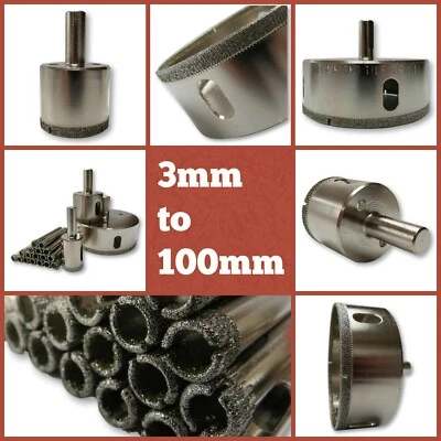 Tile Drill Bits Diamond Hole Saw Cutter 8–100mm Ceramic Porcelain Glass Marble - Image 1 of 4