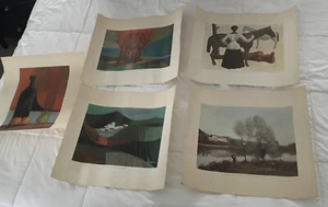 Gruppenlot, Kunst, direkte Lithographie Reproduktionen von Originalen, Wachs auf Papier - Bild 1 von 12