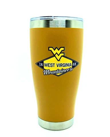 West Virginia Mountaineers Stainless Steel Hot Cold Beverage Tumbler 20 oz Cover