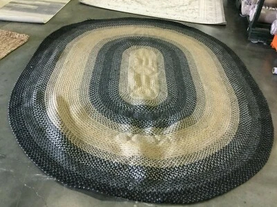 BLACK 8' X 10' Oval Loose Threads Rug, Reduced Price 1172646300 BRD311A-8OV - Image 1 of 4