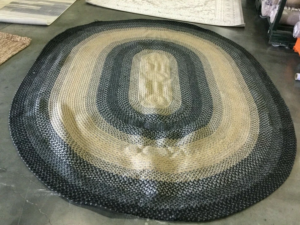 BLACK 8' X 10' Oval Loose Threads Rug, Reduced Price 1172646300 BRD311A-8OV - Image 1 of 4