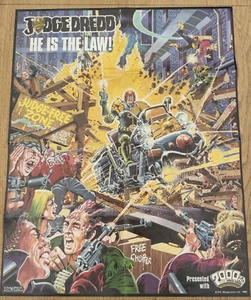 Vintage Original 1983 Judge Dredd He Is The Law Poster Free Gift 2000AD 1983 - Imagen 1 de 3