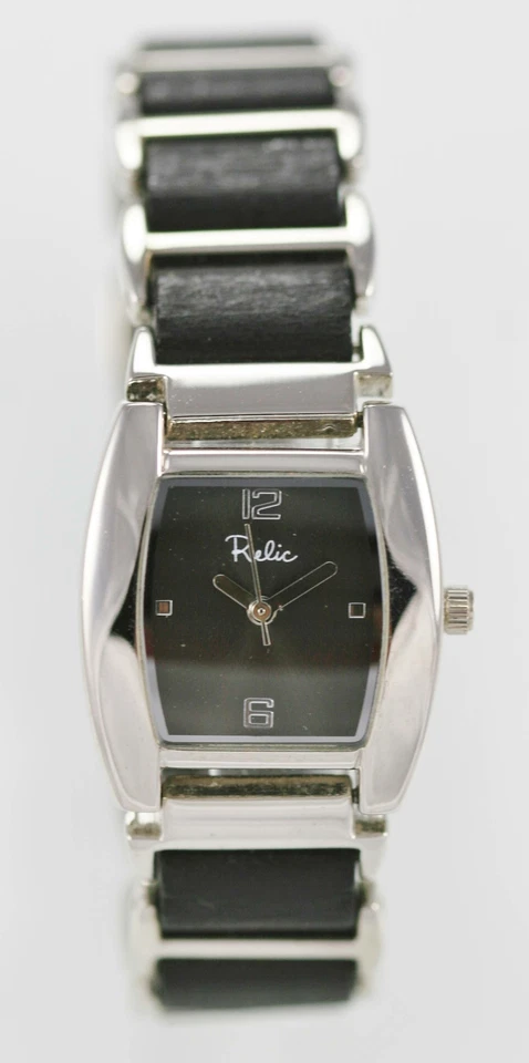 Relic Orologio da Donna Acciaio Inox Argento Nero Legno Impermeabile Batt Quarzo - Immagine 1 di 3