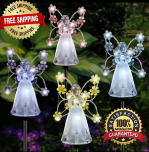 Outdoor Solar Garden Lights Solar Angel Decorative Light for Cemetery Grave Yard - Picture 1 of 16
