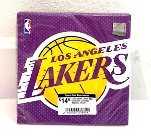 LOS ANGELES LAKERS LUNCHEON NAPKINS 16PCS - Picture 1 of 2