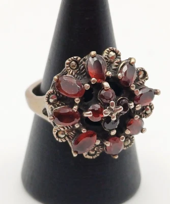 ANELLO D'EPOCA PRIMI '900 - PIETRA GRANATO NATURALE - Immagine 1 di 4